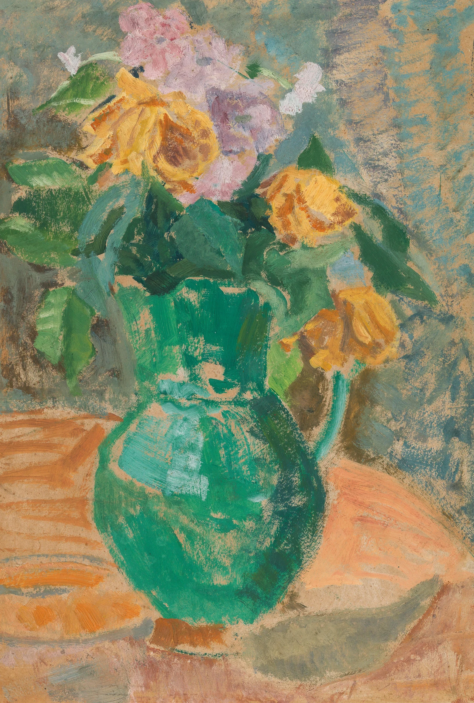 Kan met bloemen