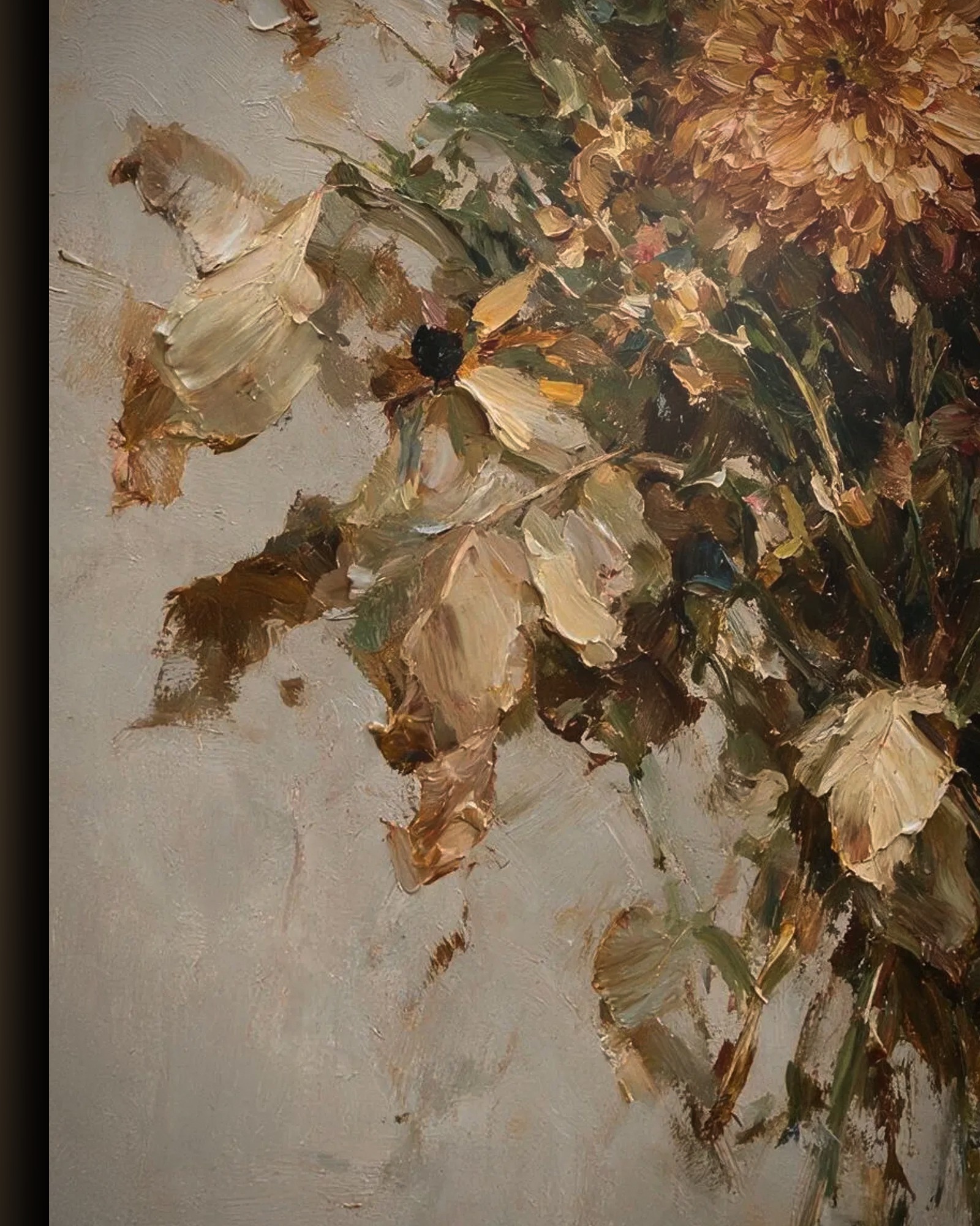 Materiaal en afwerking van Herfstboeket in het wisselframe