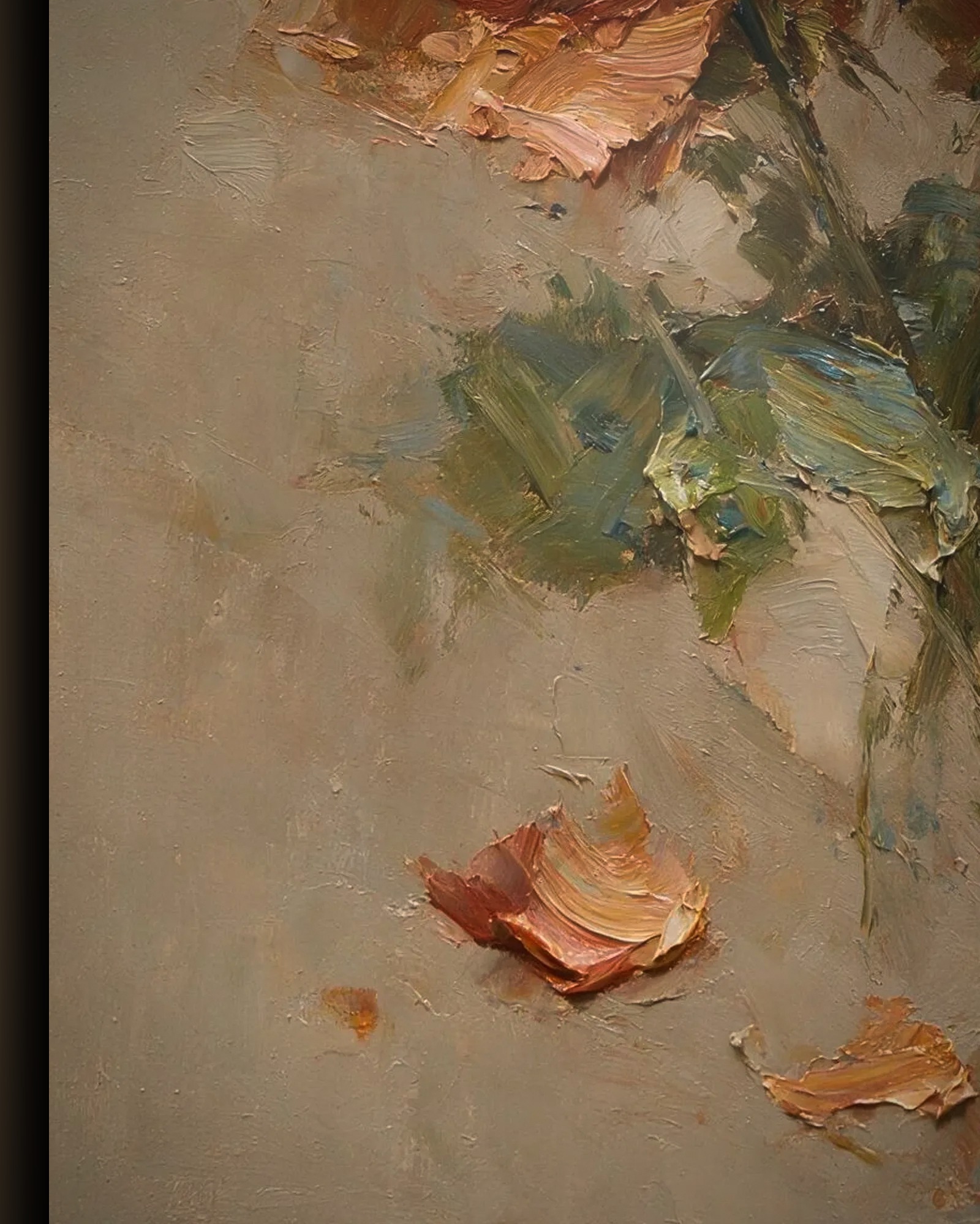 Materiaal en afwerking van Rozen die vallen in het wisselframe