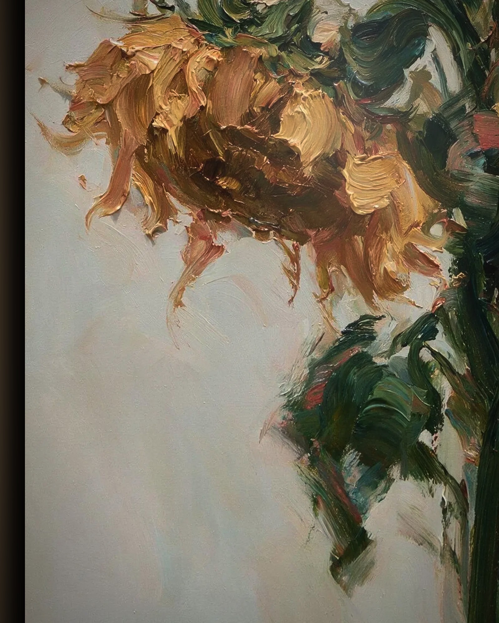 Materiaal en afwerking van Zonnebloemen laag in beeld in het wisselframe