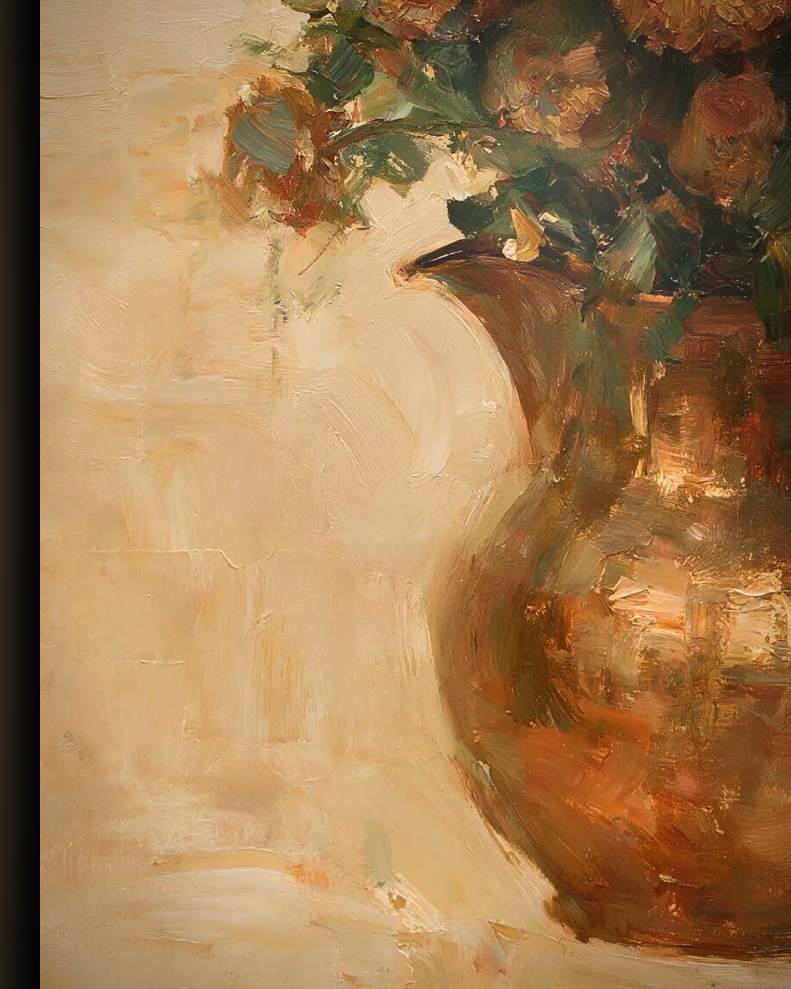 Materiaal en afwerking van Chrysanten in brons in het wisselframe