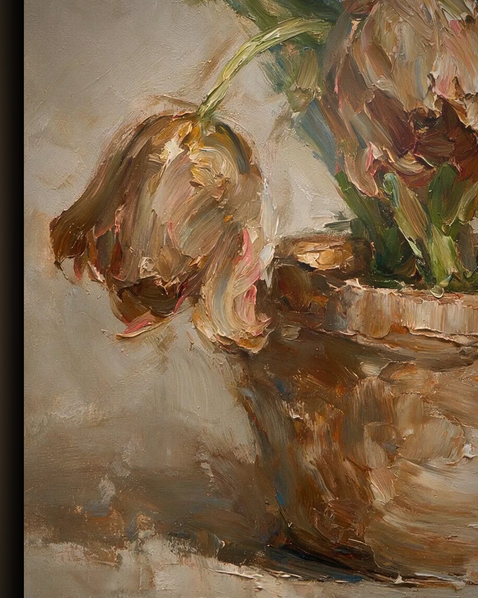 Materiaal en afwerking van Tulpen die openvallen in het wisselframe