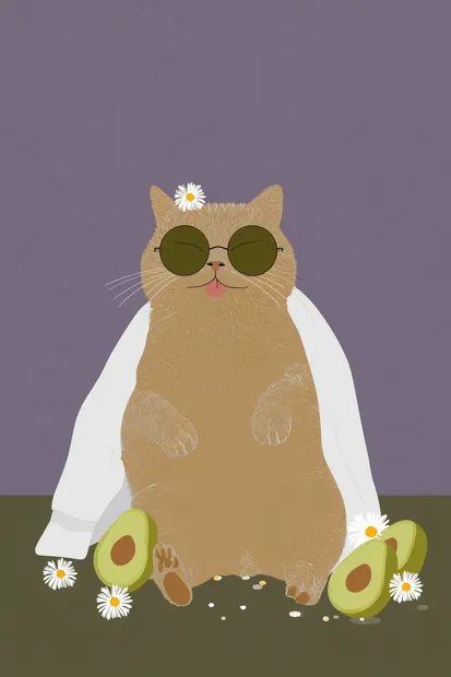 Kat met avocado