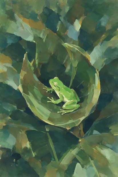 Kikker op een blad