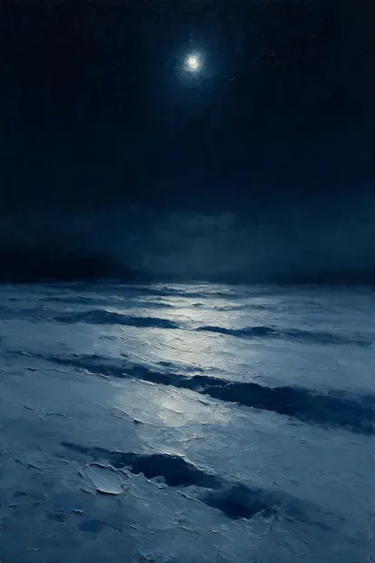 Sneeuwveld bij maanlicht